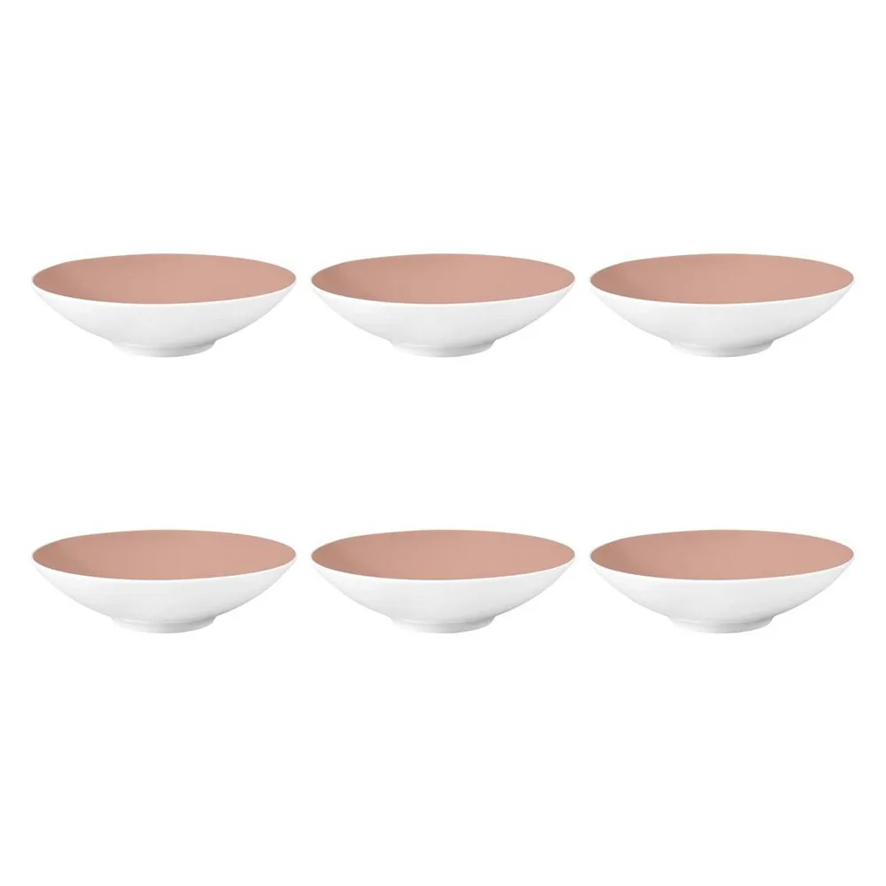 Тарелки глубокие фарфоровые Seltmann Weiden Life Fashion Posh Rose 20 см, набор 6 шт, светло-розовые