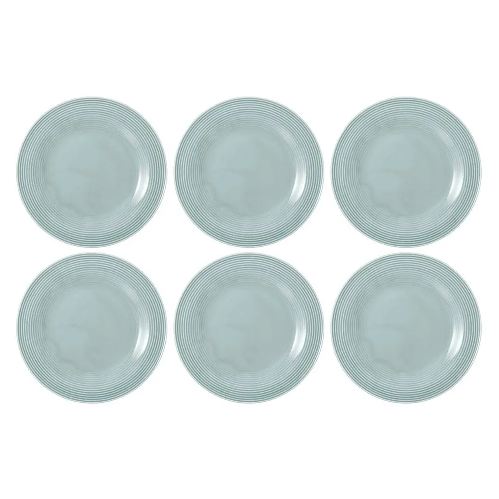 Тарелки салатные фарфоровые Seltmann Weiden Beat Color Glaze 23 см, набор 6 шт, голубые