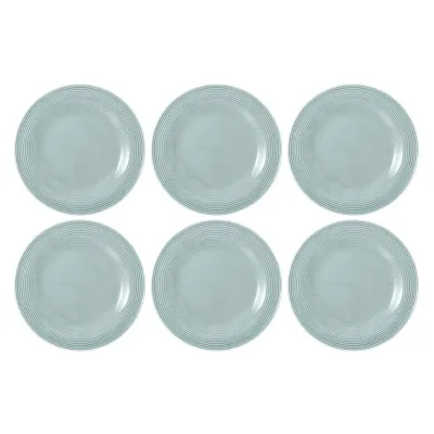 Тарелки салатные фарфоровые Seltmann Weiden Beat Color Glaze 23 см, набор 6 шт, голубые