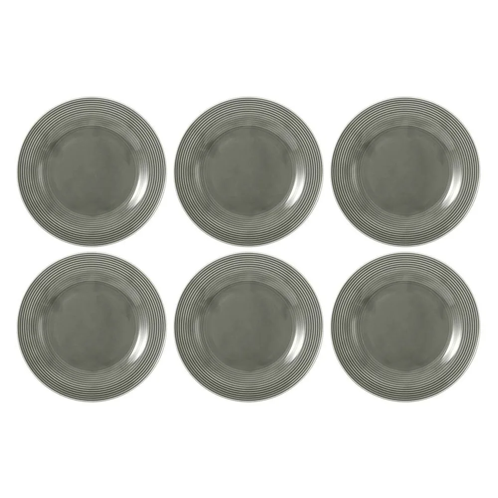 Тарелки для салата фарфоровые Seltmann Weiden Beat Color Glaze 23 см, набор 6 шт, серые