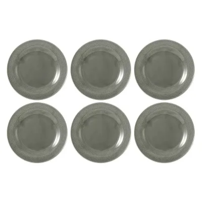 Тарелки для салата фарфоровые Seltmann Weiden Beat Color Glaze 23 см, набор 6 шт, серые