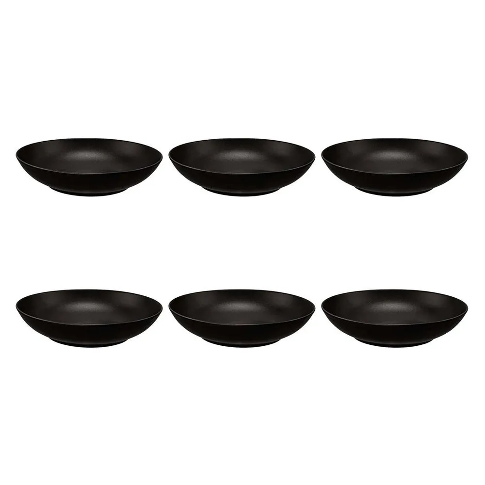 Тарелки суповые фарфоровые Seltmann Weiden Liberty Velvet Black 21 см, набор 6 шт, чёрные