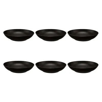 Тарелки суповые фарфоровые Seltmann Weiden Liberty Velvet Black 21 см, набор 6 шт, чёрные