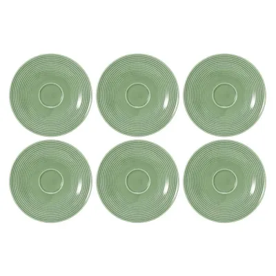 Блюдца фарфоровые Seltmann Weiden Beat Color Glaze 16,5 см, набор 6 шт, эвкалиптовые