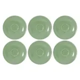 Блюдца фарфоровые Seltmann Weiden Beat Color Glaze 16,5 см, набор 6 шт, эвкалиптовые — фото 1