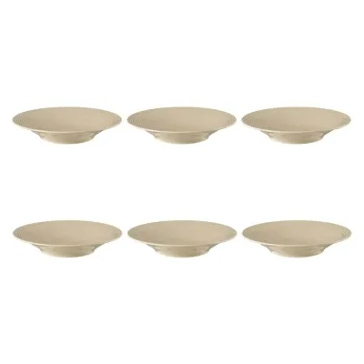 Тарелки глубокие суповые фарфоровые Seltmann Weiden Beat Color Glaze 22,5 см, набор 6 шт, бежевые