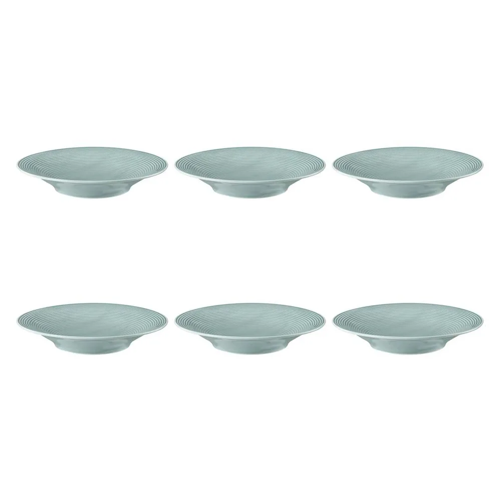 Тарелки суповые глубокие фарфоровые Seltmann Weiden Beat Color Glaze 22,5 см, набор 6 шт, голубые