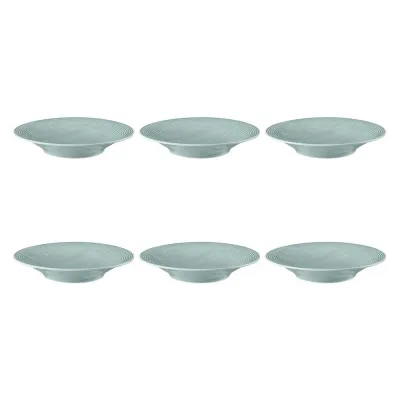 Тарелки суповые глубокие фарфоровые Seltmann Weiden Beat Color Glaze 22,5 см, набор 6 шт, голубые