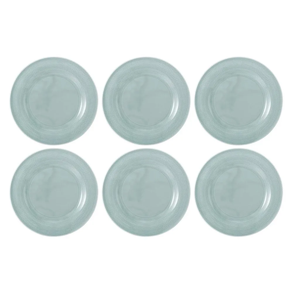 Тарелки обеденные мелкие фарфоровые Seltmann Weiden Beat Color Glaze 27,5 см, набор 6 шт, голубые
