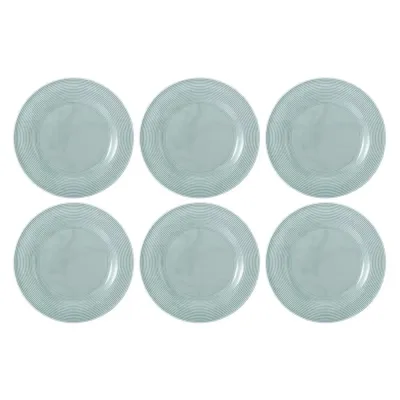 Тарелки обеденные мелкие фарфоровые Seltmann Weiden Beat Color Glaze 27,5 см, набор 6 шт, голубые