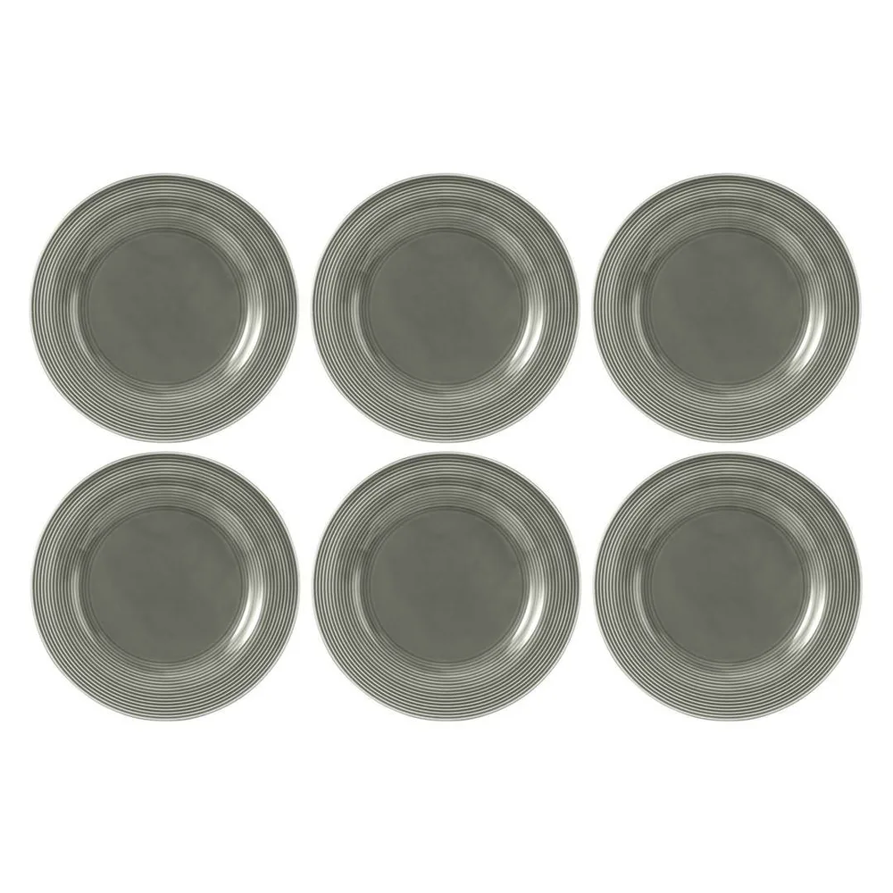 Тарелки обеденные фарфоровые Seltmann Weiden Beat Color Glaze 27,5 см, набор 6 шт, серые