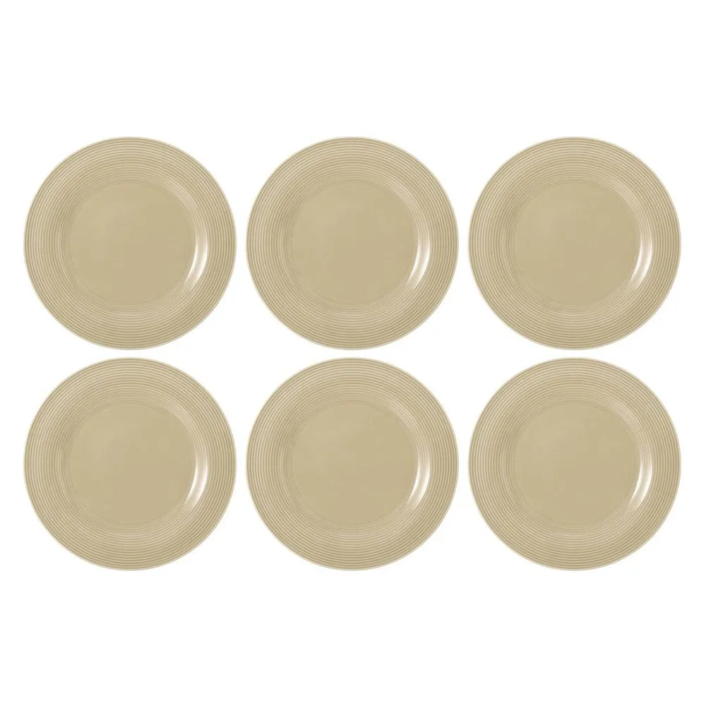 Тарелки обеденные фарфоровые Seltmann Weiden Beat Color Glaze 27,5 см, набор 6 шт, бежевые