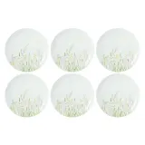 Тарелки обеденные фарфоровые Seltmann Weiden Meadow Grasses Green 27,5 см, набор 6 шт, белые с узором трав — фото 1