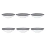 Тарелки суповые глубокие фарфоровые Seltmann Weiden Life Fashion Elegant Grey 23 см, набор 6 шт, белые с серым внутри — фото 1