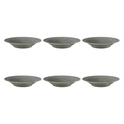 Тарелки глубокие фарфоровые Seltmann Weiden Beat Color Glaze 22,5 см, набор 6 шт, серые
