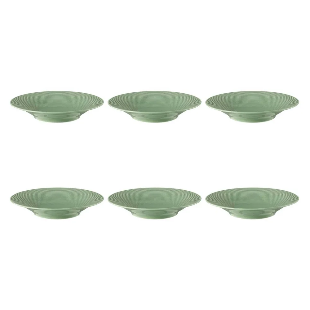 Тарелки для супа фарфоровые Seltmann Weiden Beat Color Glaze 22,5 см, набор 6 шт, цвет эвкалипт