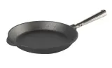 Круглая сковорода Skeppshult 24 см со стальной ручкой, чугун, для мяса и рыбы, можно в духовку — фото 1