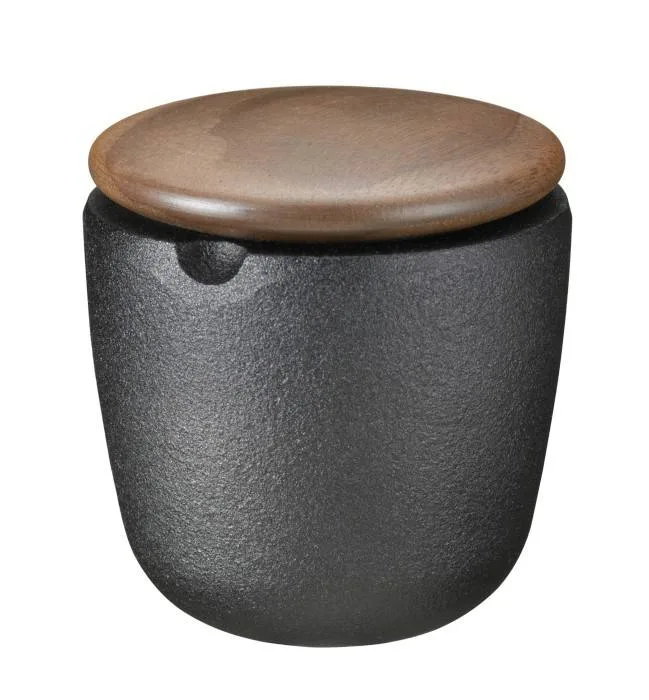 Контейнер для специй Skeppshult Walnut, чугун и орех, 7,5 × 7,5 см, чёрный