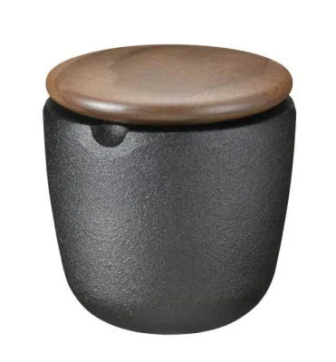 Контейнер для специй Skeppshult Walnut, чугун и орех, 7,5 × 7,5 см, чёрный