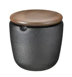 Контейнер для специй Skeppshult Walnut, чугун и орех, 7,5 × 7,5 см, чёрный — фото 1