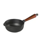 Ковш для соусов Skeppshult чугунный с деревянной ручкой 1 л, 16 x 7 см, для индукционных плит, чёрный — фото 1