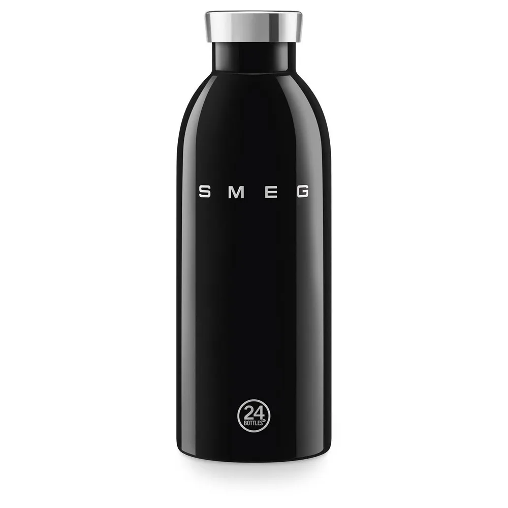 Термобутылка Smeg x 24Bottles 50's Style WBF01BL 500 мл, нержавеющая сталь 18/8, чёрная