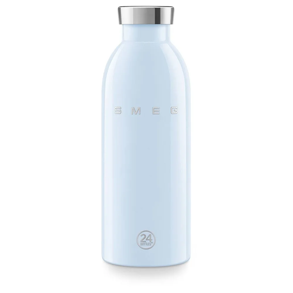 Термобутылка Smeg x 24Bottles 50's Style WBF01PB 500 мл, нержавеющая сталь 18/8, пастельно-голубая