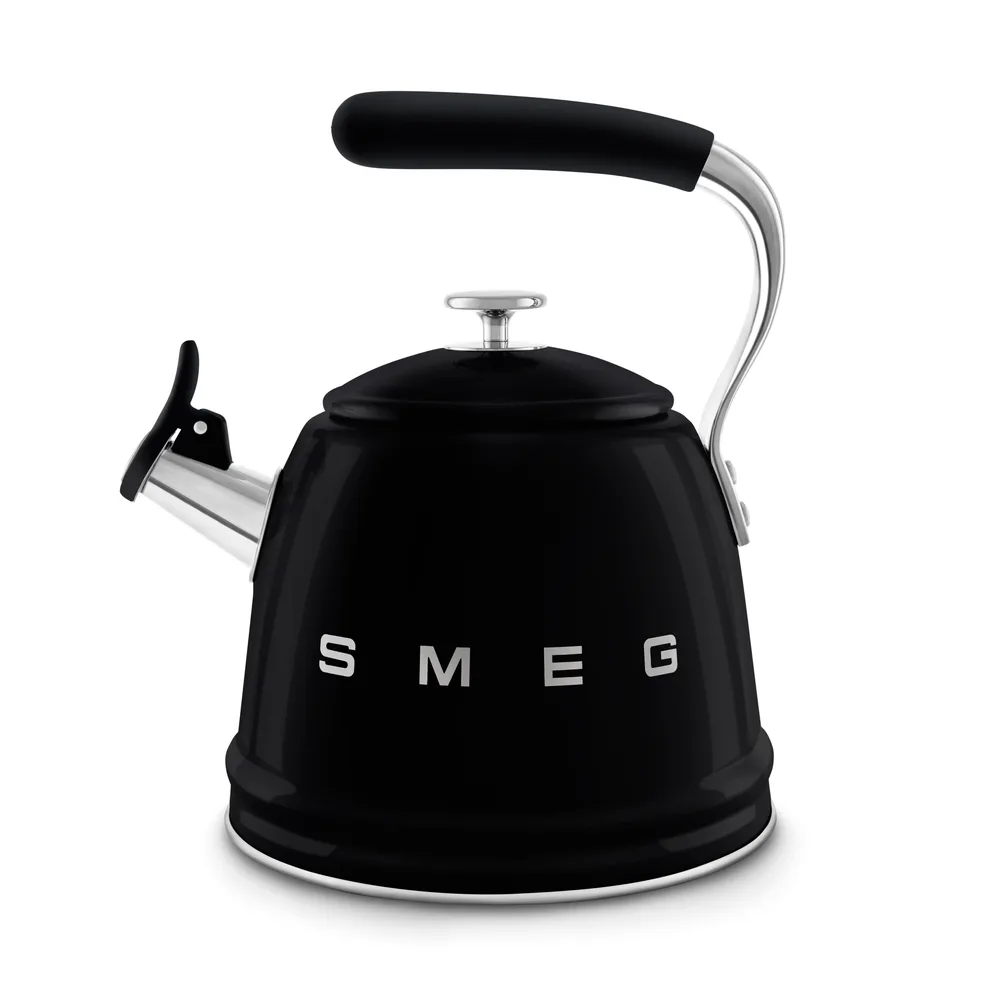 Чайник со свистком Smeg 50's Retro Style 2,3 л, алюминий и нержавеющая сталь, чёрный