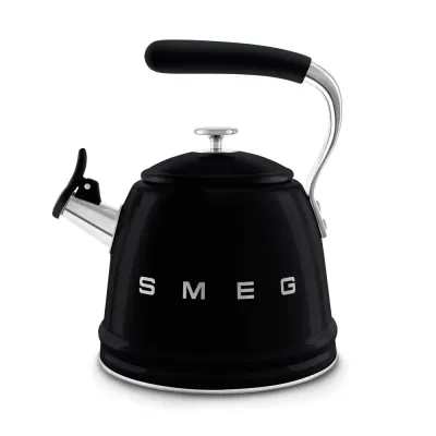 Чайник со свистком Smeg 50's Retro Style 2,3 л, алюминий и нержавеющая сталь, чёрный
