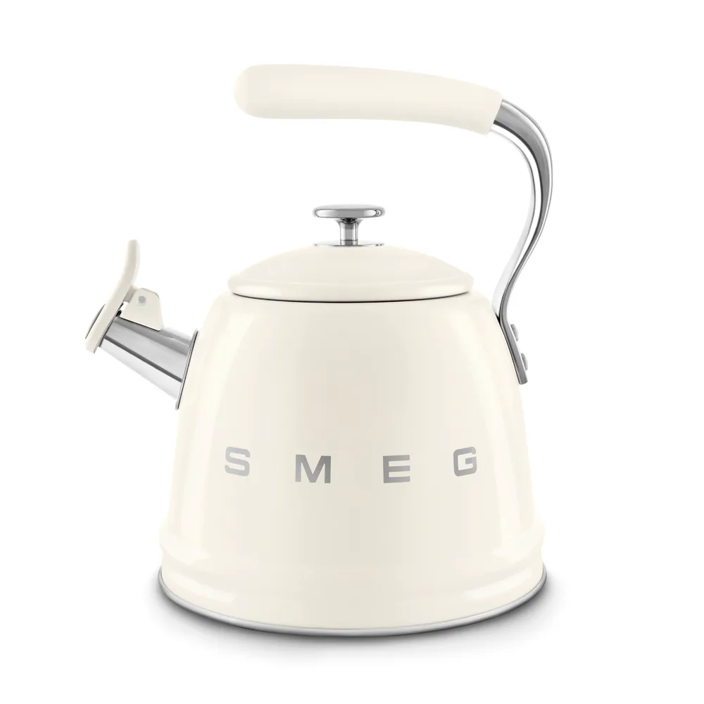 Чайник со свистком Smeg 50's Retro Style 2,3 л, алюминий и нержавеющая сталь, кремовый