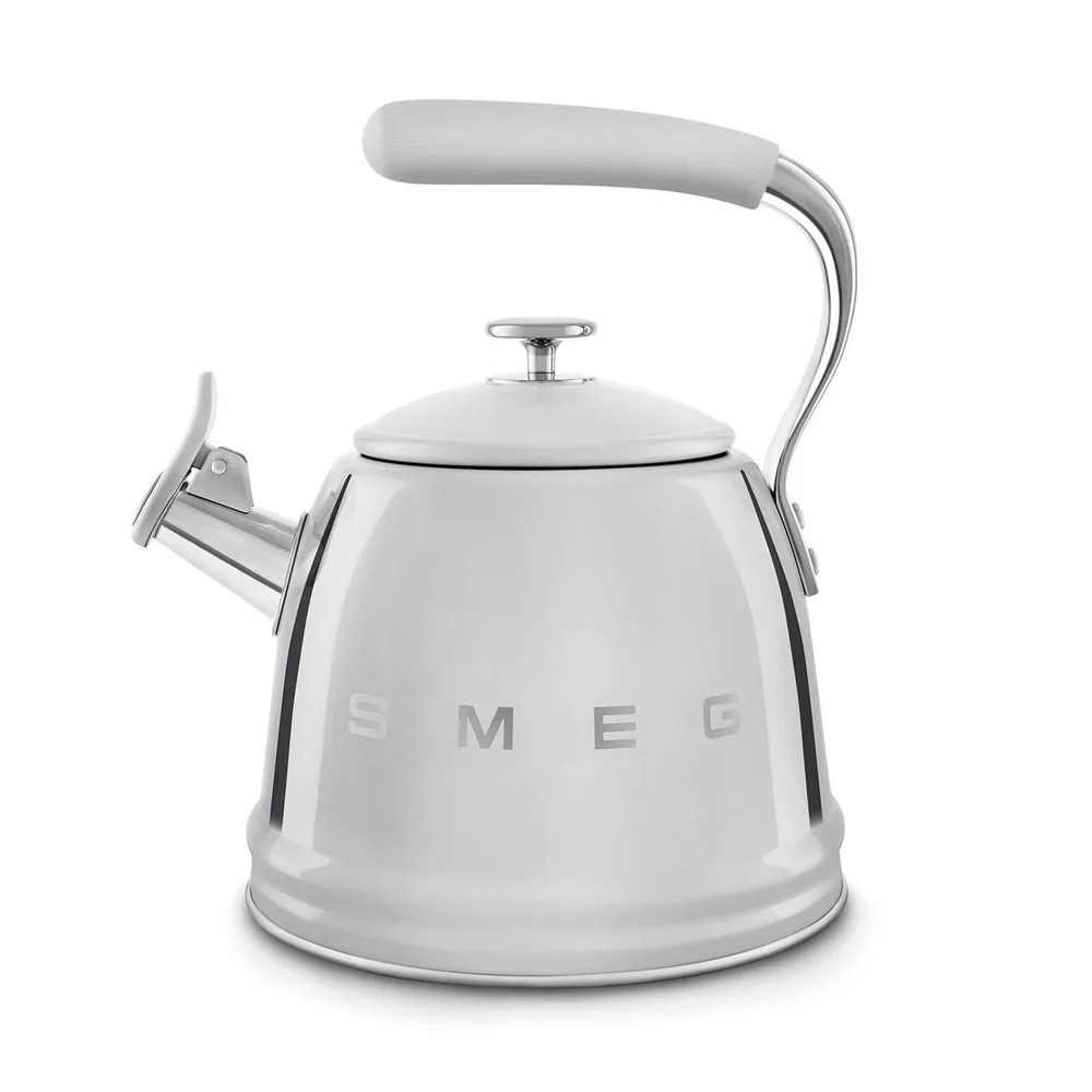 Чайник со свистком Smeg 50's Retro Style 2,3 л, алюминий и нержавеющая сталь, серебристый