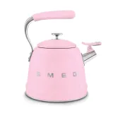 Чайник со свистком Smeg 50's Retro Style 2,3 л, алюминий и нержавеющая сталь, пастельно-розовый — фото 2