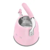 Чайник со свистком Smeg 50's Retro Style 2,3 л, алюминий и нержавеющая сталь, пастельно-розовый — фото 3