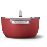 Кастрюля Smeg 50's Style CKFC2611RDM 26 см, 7,7 л, антипригарное покрытие, красная — фото 6
