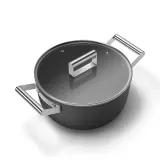 Кастрюля Smeg 50's Style CSF2412BLM 24 см, 5,4 л, керамическое антипригарное покрытие, чёрная матовая — фото 2