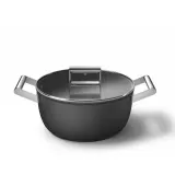 Кастрюля Smeg 50's Style CSF2412BLM 24 см, 5,4 л, керамическое антипригарное покрытие, чёрная матовая — фото 6