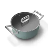 Кастрюля Smeg 50's Style CSF2412EGM 24 см, 5,4 л, керамическое антипригарное покрытие, изумрудная матовая — фото 2