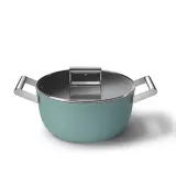 Кастрюля Smeg 50's Style CSF2412EGM 24 см, 5,4 л, керамическое антипригарное покрытие, изумрудная матовая — фото 6