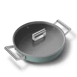 Глубокая сковорода Smeg 50's Style DPF2812EGM 28 см изумрудная, с крышкой, для жарки и тушения — фото 2
