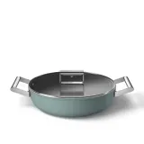 Глубокая сковорода Smeg 50's Style DPF2812EGM 28 см изумрудная, с крышкой, для жарки и тушения — фото 6