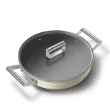 Глубокая сковорода Smeg 50's Style DPF2812CRM 28 см кремовая с крышкой из стекла, духовка до 250 градусов — фото 2