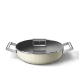 Глубокая сковорода Smeg 50's Style DPF2812CRM 28 см кремовая с крышкой из стекла, духовка до 250 градусов — фото 6