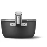 Сотейник Smeg 50's Style SPF2012BLM 20 см, 3,1 л, с керамическим антипригарным покрытием, чёрный матовый — фото 3