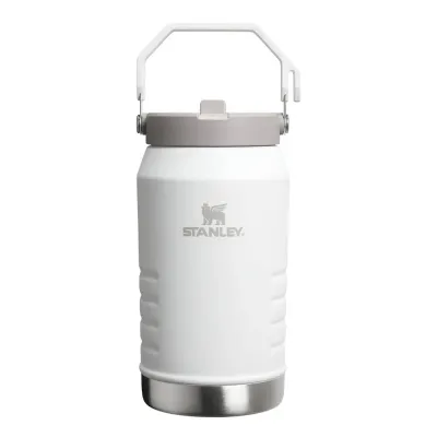 Бутылка Stanley IceFlow Flip Straw 1,9 л, двойные стенки, трубочка в крышке, белая Frost