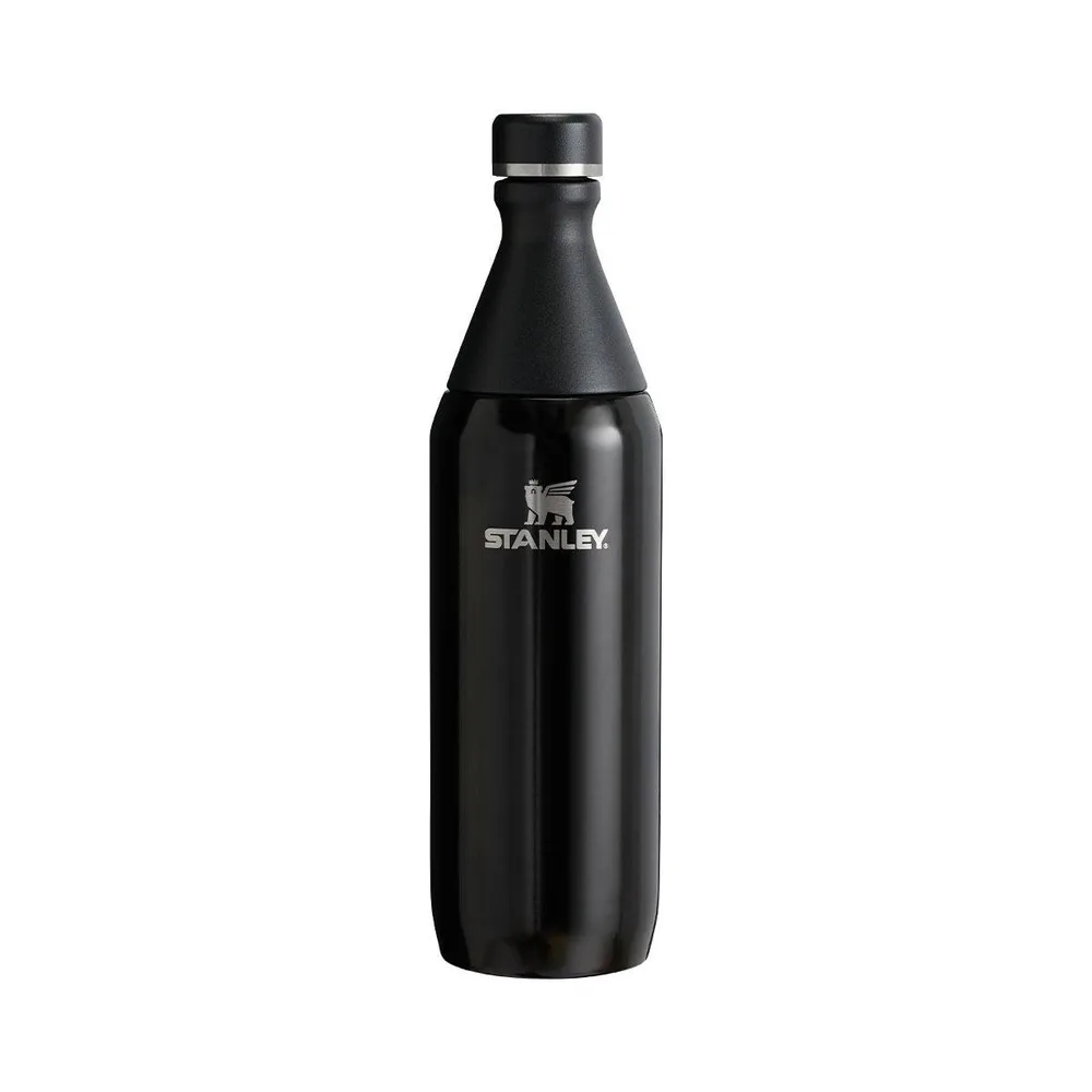 Бутылка для воды Stanley All Day Slim 600 мл, сталь, два отверстия, держит холод до 11 ч со льдом, чёрная