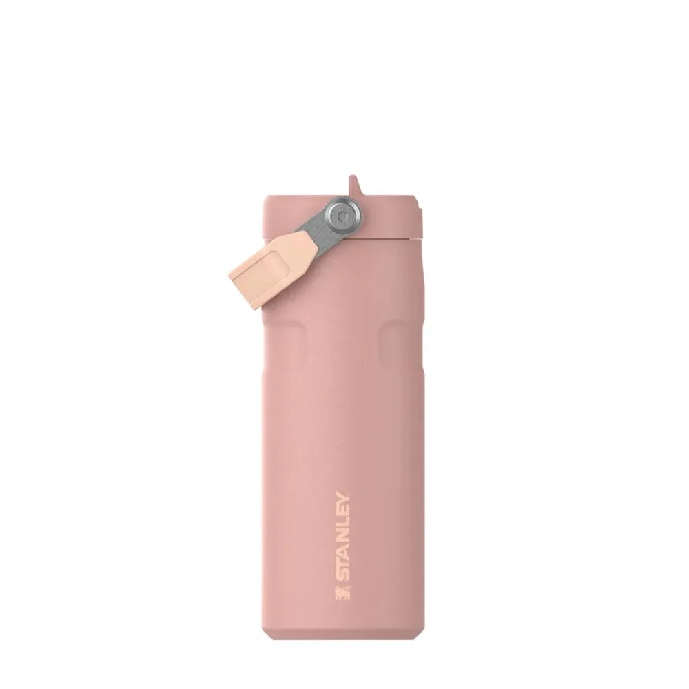 Термобутылка Stanley IceFlow Flip Straw 470 мл с трубочкой, вакуумная изоляция, нержавеющая сталь, Peach Rose розовая
