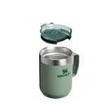 Кружка Stanley Everyday Mug 0,23 л стальная, с ручкой и крышкой из тритана, Hammertone Green зелёная — фото 3