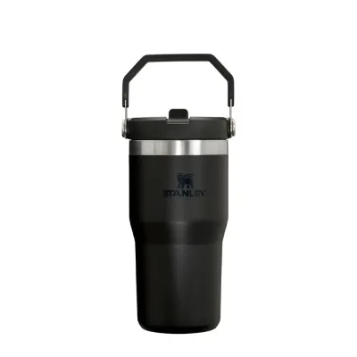 Термокружка с трубочкой Stanley IceFlow Flip Straw 600 мл, нержавеющая сталь, чёрная Black 2.0