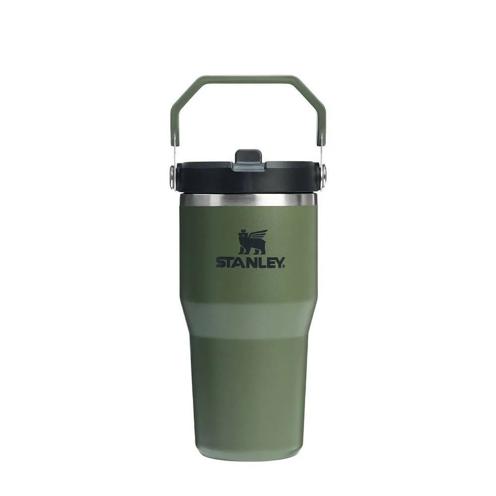 Термокружка с трубочкой Stanley IceFlow Flip Straw 600 мл, сталь 18/8, зелёная Dried Pine