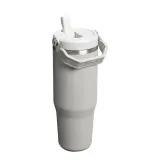 Термокружка Stanley IceFlow Flip Straw 890 мл с трубочкой и складной ручкой, для холодных напитков, серая Ash — фото 3